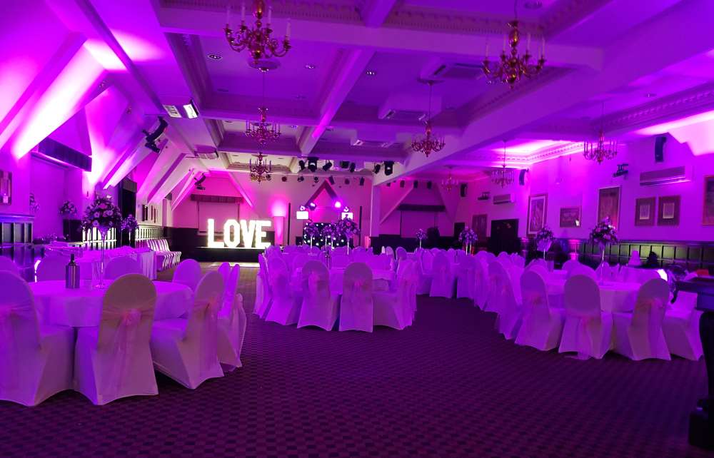 Wedding Disco and LOVE letters at Dunston Hall