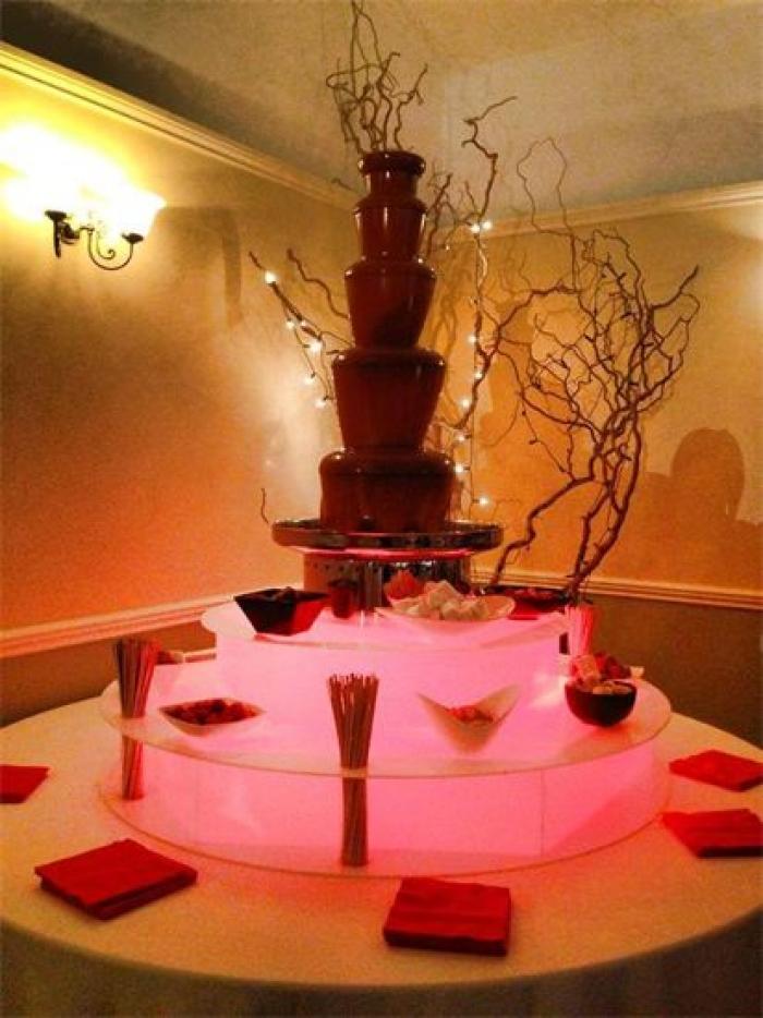 Wide Shot Of Chocolate Fountain 