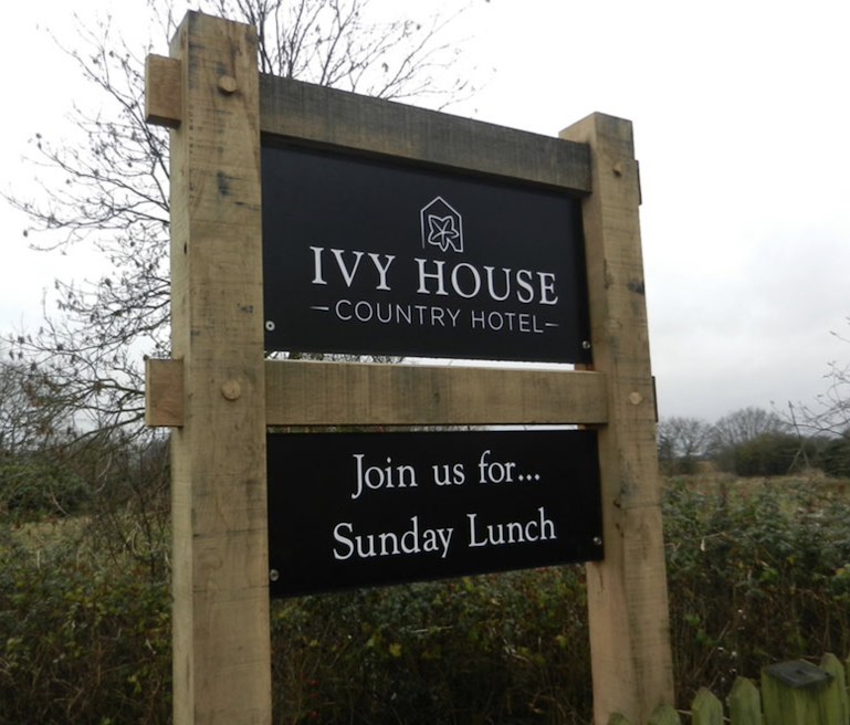 ivy house country hotel sign