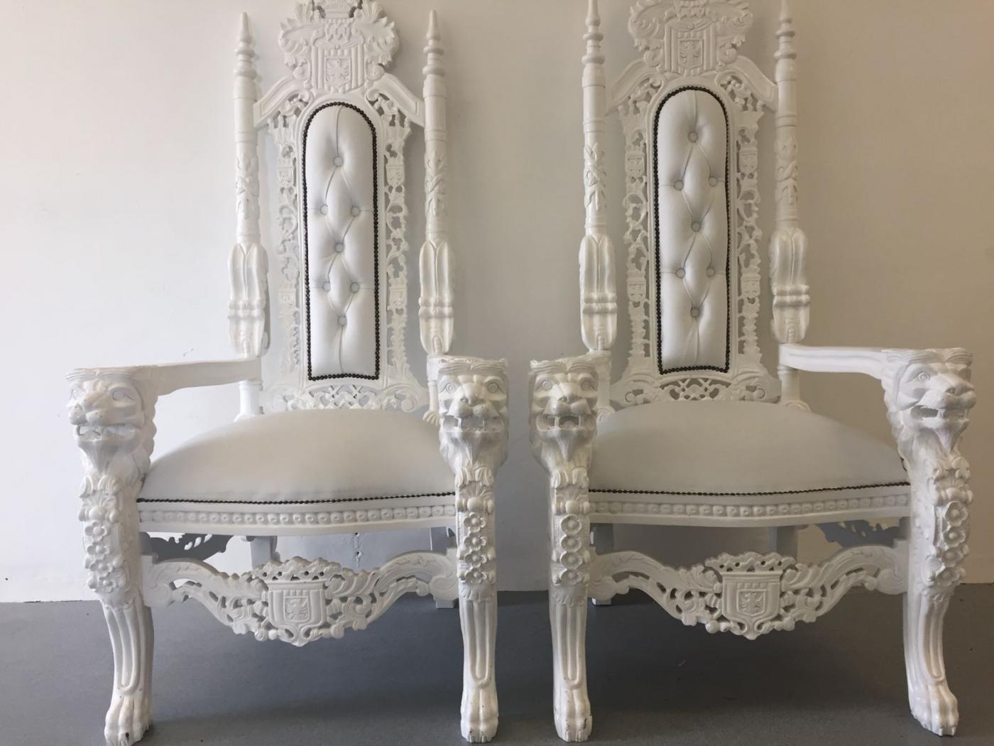 pair of throne chairs