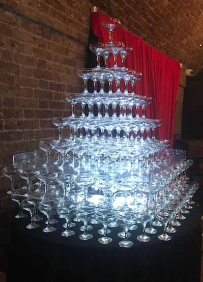West end Champagne Tower Hire