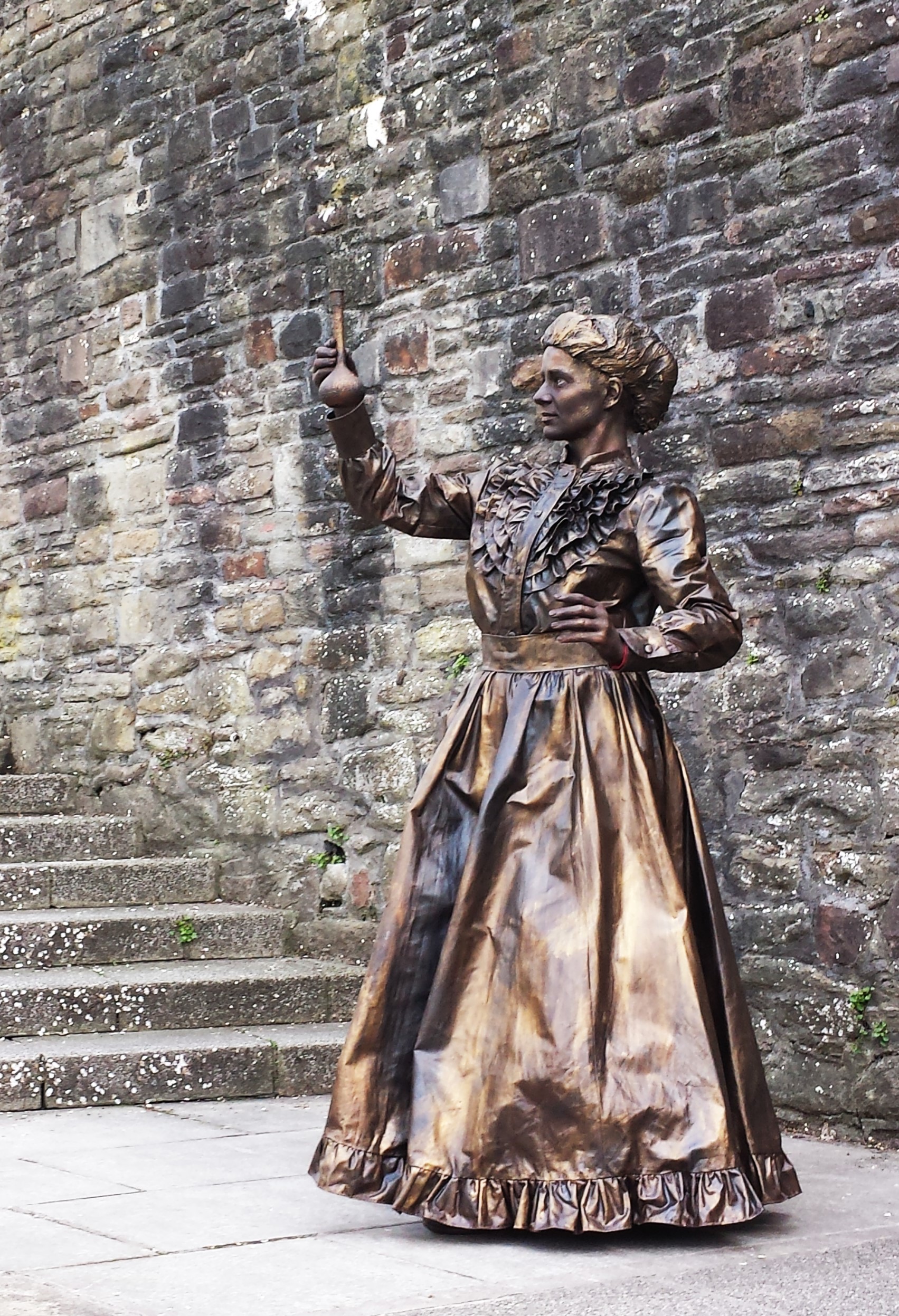 Marie Curie - bronze living statue - Nobel Prize Winner - scientist 