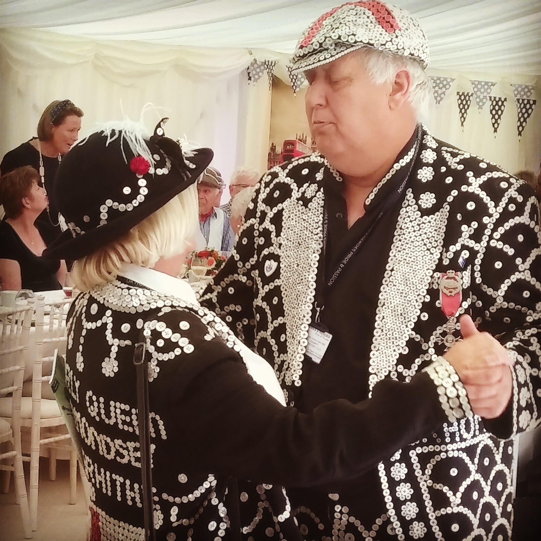 Pearly Kings & Queens at a themed event