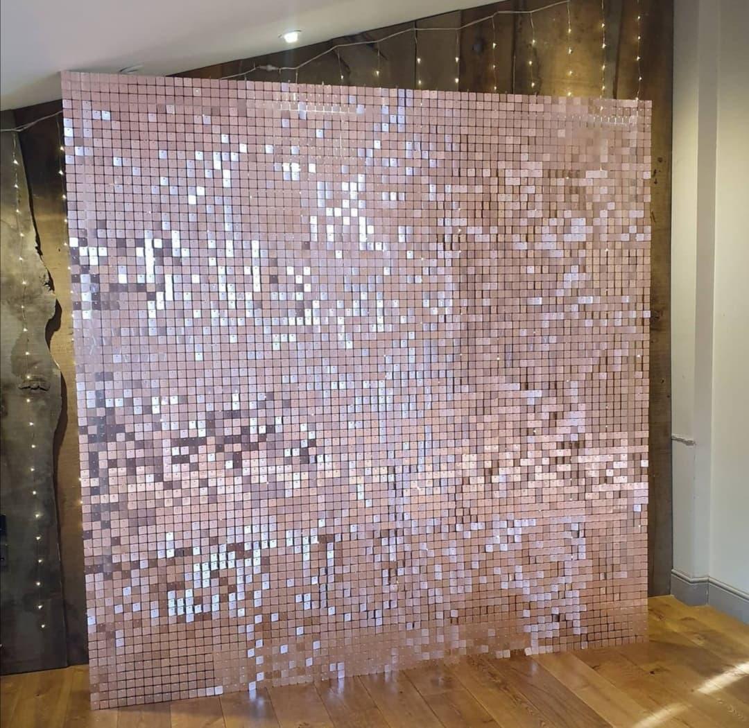 Rose Gold Sequin Shimmer Wall