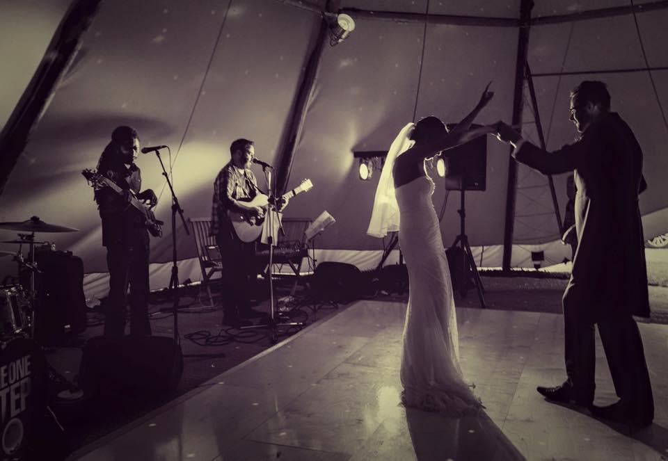 One Step Band in a Marquee Wedding