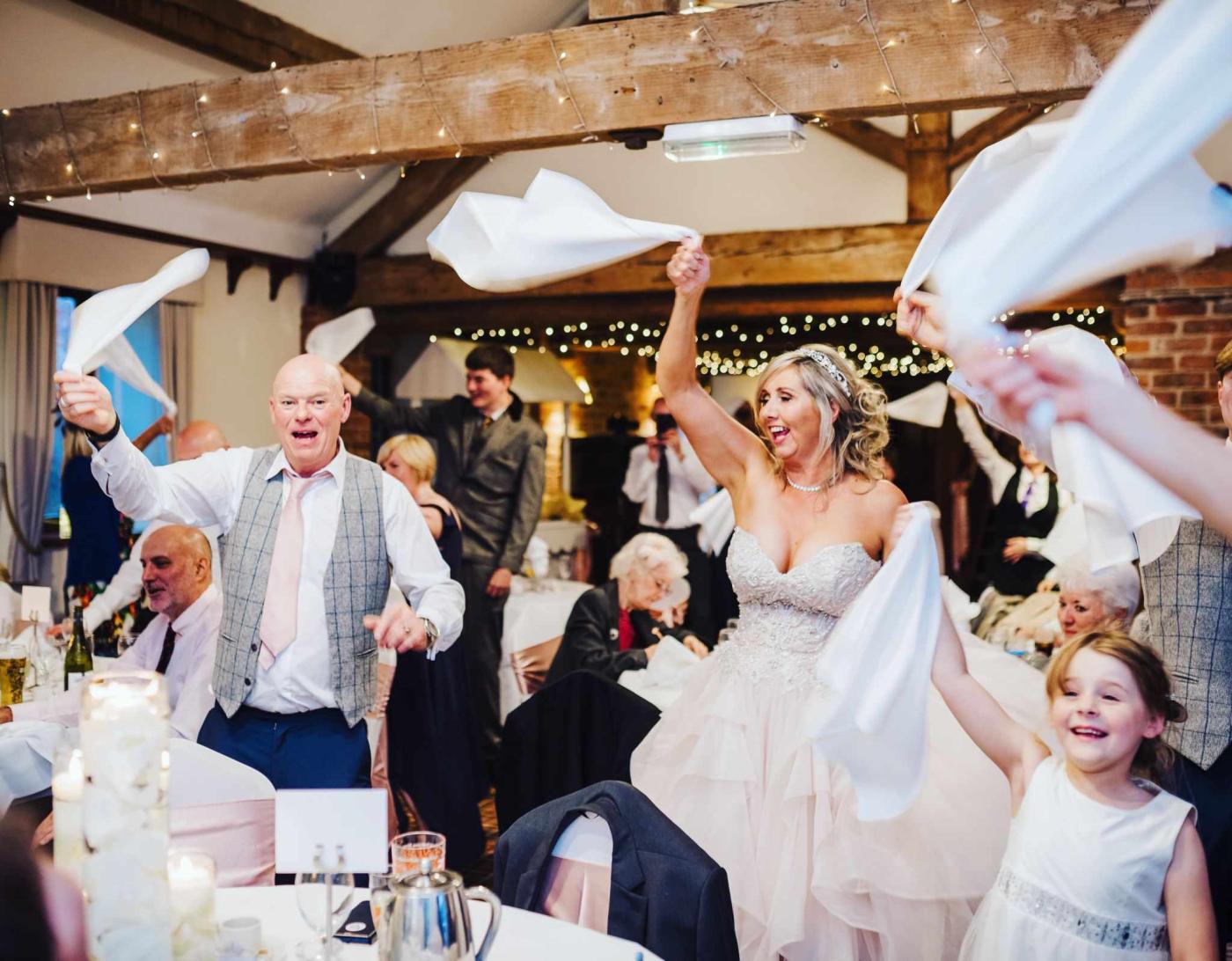 singing waiters at a wedding in the uk